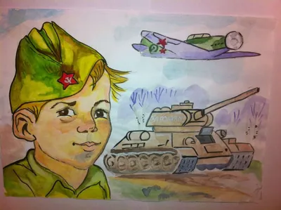 Детские рисунки про армию - 77 фото