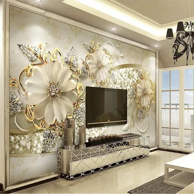 Индивидуальные обои для стен, 3d фрески, обои для гостиной, Алмазные цветы,  3d обои | AliExpress