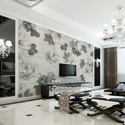 Обои для стен 3d, серые розы, обои на заказ, большие, современные, для  спальни, гостиной, телевизора, дивана | AliExpress