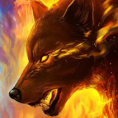 [79+] Картинки огненных волков обои