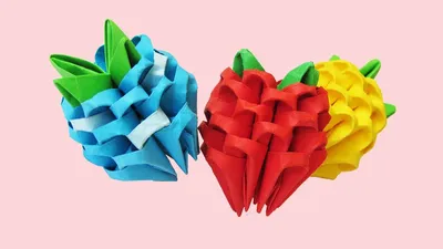 Модульное Оригами - КЛУБНИЧКА. Оригами из Модулей без клея Своими Руками -  YouTube