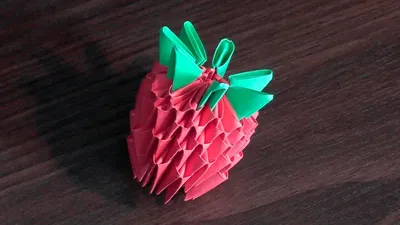 Модульное оригами клубника из бумаги схема сборки для начинающих - YouTube