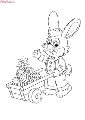 Раскраски Раскраска заяц с яйцом готовится красить пасхальное яйцо праздник  пасха , Раскраски .