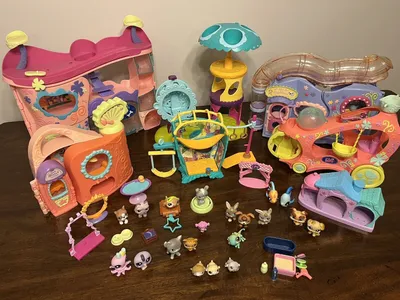 Littlest Pet Shop Lot Of LPS Play Sets Pets And Accessories | eBay