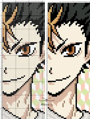 Как рисовать по клеточкам Хината Манга Волейбол Простые рисунки Manga  Haikyuu How to Draw Pixel Art - YouTube