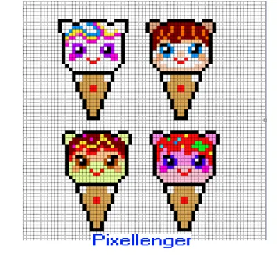 Игрушка - повторюшка кот мороженое | Пиксельная графика, Узоры для вышивки  крестиком, Рисунки