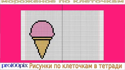 Пиксельное мороженое по клеточкам - 46 фото