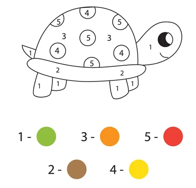 Иллюстрация Раскраска по цифрам в стиле 2d, детский, анимационный |