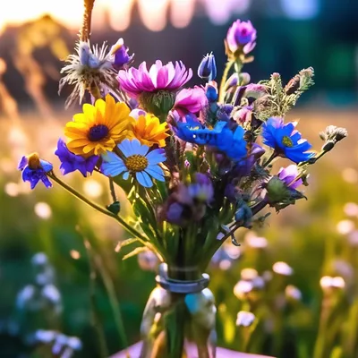 Красивый яркий букет полевых цветов …» — создано в Шедевруме
