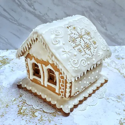 Новогодний пряничный домик Снежный / 15х15 см купить в интернет-магазине  Афлора с доставкой по Москве, МО и всей России.