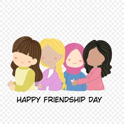 День дружбы четырех девочек PNG , дружба, девушка, разнообразие PNG картинки  и пнг PSD рисунок для бесплатной загрузки