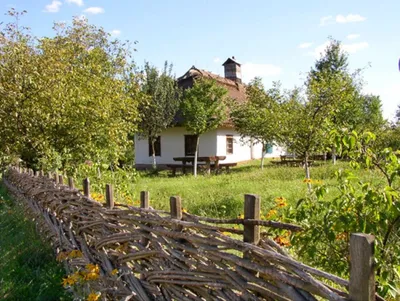Картина - пейзаж з бурштину \" Українське село \" (ID#1210840361), цена: 2300  ₴, купити на Prom.ua