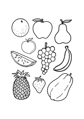 Раскраски фрукты овощи для 2 лет (54 фото) » рисунки для срисовки на  Газ-квас.ком