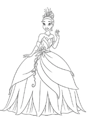 Раскраска - Принцессы Диснея - Рапунцель с короной | MirChild