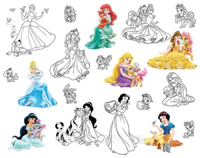 Раскраски принцессы Диснея для девочек распечатать бесплатно А4
