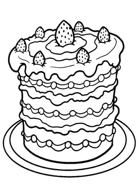 Раскраски Раскраска Торт со свечками торты, Сайт раскрасок.