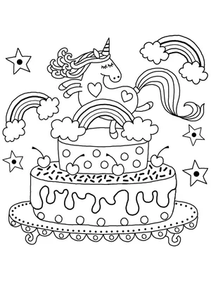 Торт для книжка-раскраски иллюстрация штока. иллюстрации насчитывающей  каракули - 76952578