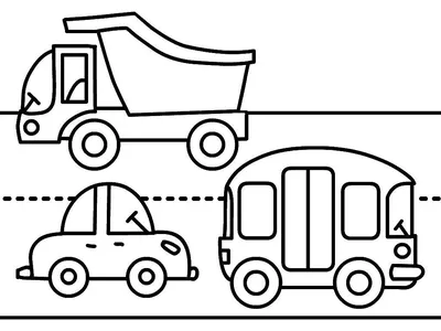 Раскраски транспорт для 3 лет (53 фото) » рисунки для срисовки на  Газ-квас.ком