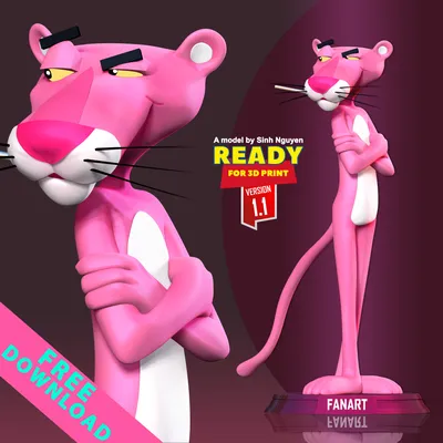 Free 3D file Pink Panther 👾・3D print design to download・Cults