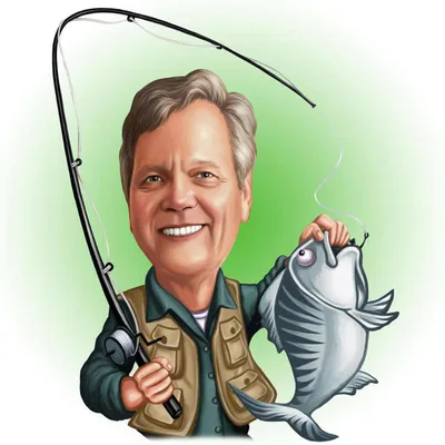 Рыбак с удочкой Caughted рыбы и рыболовную Иллюстрация вектора -  иллюстрации насчитывающей такелаж, остальные: 194338728