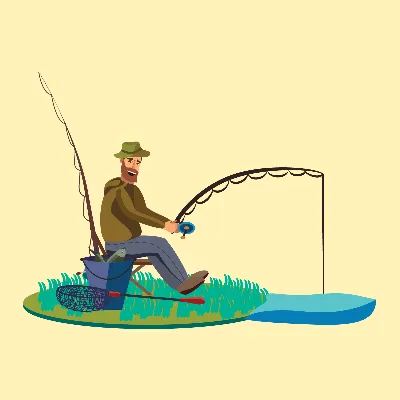 Рыбак с удочкой фотография Stock | Adobe Stock