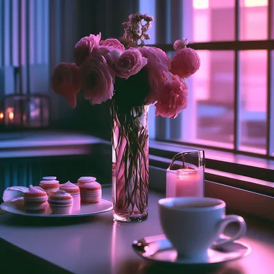 Чашечка кофе и цветы (66 фото) »