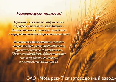 Официальное поздравление с Днем работника сельского хозяйства и  перерабатывающей промышленности | Администрация Советского муниципального  района Саратовской области