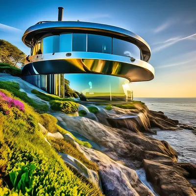 Большой красивый дом на берегу моря…» — создано в Шедевруме