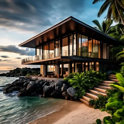 Дом возле моря, окружен тропиками #…» — создано в Шедевруме