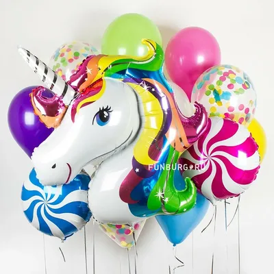 Купить набор шаров «С единорогом» с доставкой по Екатеринбургу -  интернет-магазин «Funburg.ru»