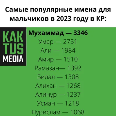 Как кыргызстанцы называли детей чаще всего в 2022 году? Топ-10 популярных  имен