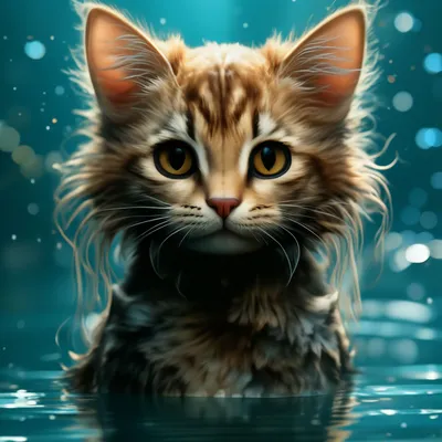 Картинка кошка животное Рисованные