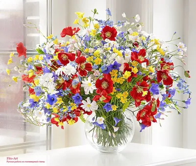 Купить букет полевых цветов в СПБ с бесплатной доставкой | Amsterdam Flowers
