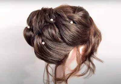 ПРИЧЕСКА на КОРОТКИЕ волосы из ЖГУТОВ. На НОВЫЙ ГОД. Без плойки. Bridal  Updo For Short Hair - YouTube