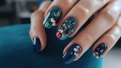 красивые ногти с цветочным орнаментом для женщин, рисунки на ногтях,  маникюр, ноготь фон картинки и Фото для бесплатной загрузки