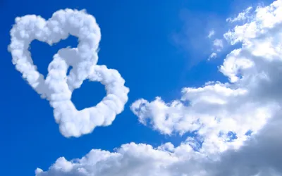 Картинка на рабочий стол пейзажи, облако, облака, небо, сердца, сердечки,  настроения, креатив, настроение, сердце, сердечко 2560 x 1600