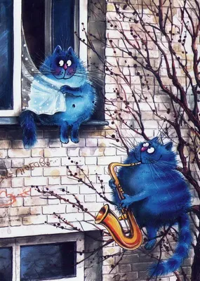 Купить открытки Синие коты Зенюк