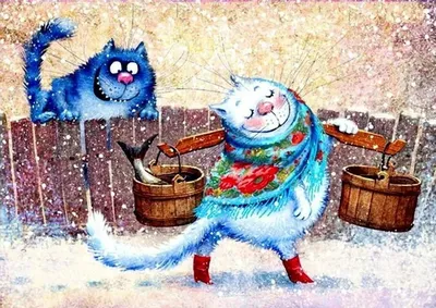 Планер с синими котами Рины Зенюк. Котомечты (два кота и птичка) (легкий  брак) — купить в издательстве «Контэнт»