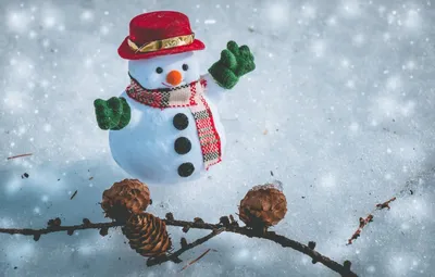 Веселый снеговик, улыбается, на …» — создано в Шедевруме