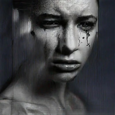 Несчастный плачущий человек со слезами на лице с головной болью, держащей  голову Закрытие студии портрет на сером фоне Стоковое Фото - изображение  насчитывающей кредит, взволнованность: 158487504