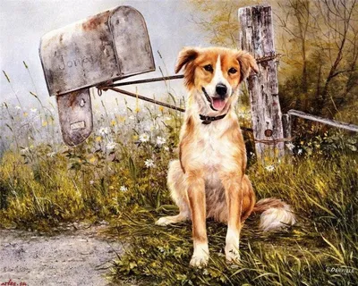 Купить картину алмазная мозаика «Собака и цветы» 25x20 см - gamestil.ru