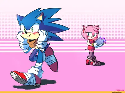wooaodd * / Sonic the hedgehog (Еж Соник, Ёж Соник) :: Amy Rose (Эми Роуз)  :: sonic boom :: StH art :: Sonic (соник, Sonic the hedgehog, ) :: Happy
