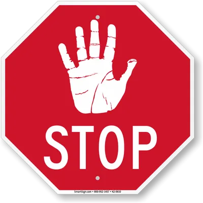 Hand Symbol Stop Sign, SKU: K2-0610