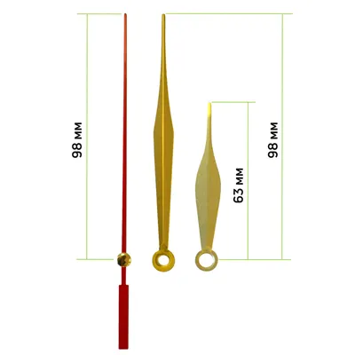 Стрелки часов, металлические, цвет золотой с красным. Часовая, минутная и  секундная, 1 комплект. - купить с доставкой по выгодным ценам в  интернет-магазине OZON (625226545)