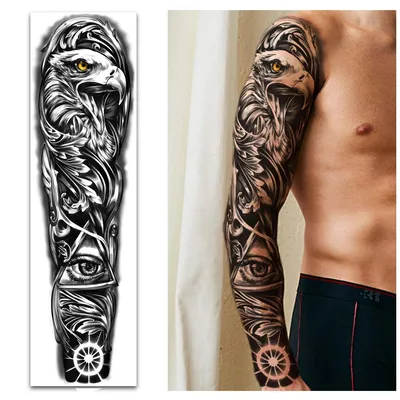 Временные татуировки на всю руку 8 листов и водонепроницаемые татуировки на  плече на половину руки 8 листов (ID#1623376499), цена: 1294.95 ₴, купить на  Prom.ua
