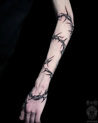 Татуировка мужская графика на руке колючка - мастер Кирилл Плотников 6249 |  Art of Pain