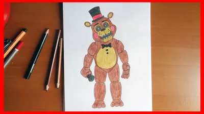 How to draw Ignited Toy Freddy, FNaF, Как нарисовать Игнайтед Той Фредди,  ФНаФ - YouTube