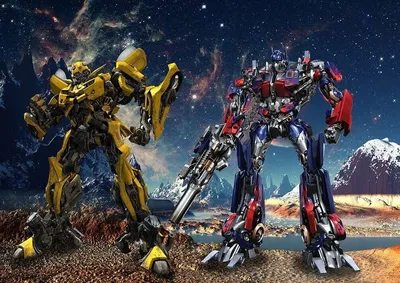 Wallpaper Transformers Optimus Prime and Bumblebee in the Nursery 3D Wall  Stick | eBay