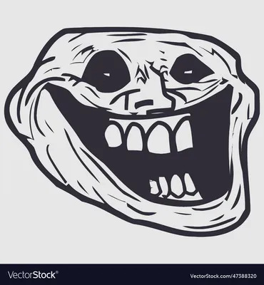 Internet meme trollface design Royalty Free Vector Image