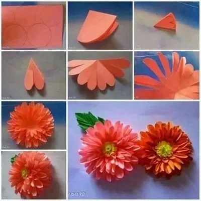 Объемные цветы из бумаги своими руками. Пошаговые инструкции + 400 фото |  Paper dahlia, Paper flower tutorial, Paper flowers diy